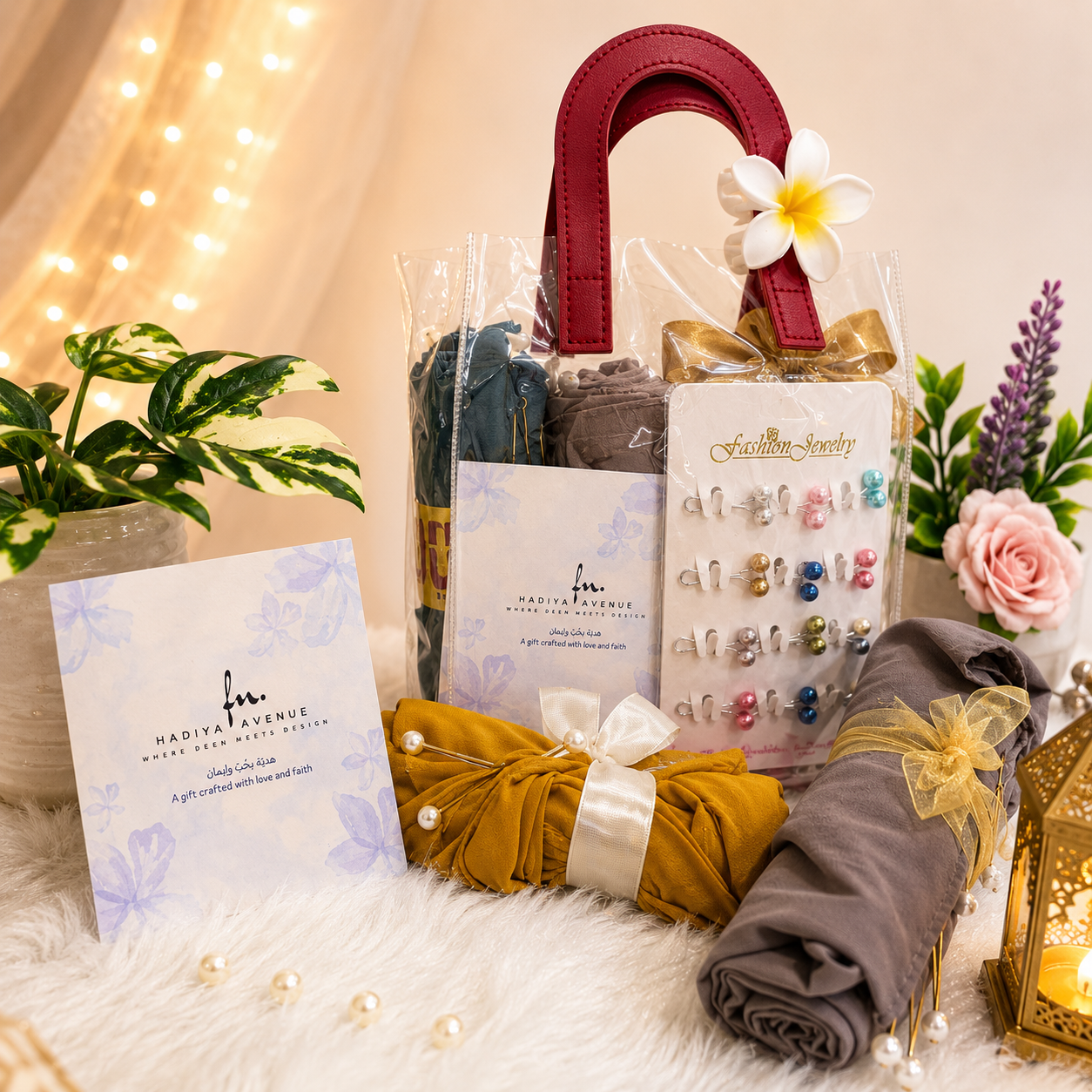 Premium Latkan Scarf & Jewellery Gift Box (Set of 2)