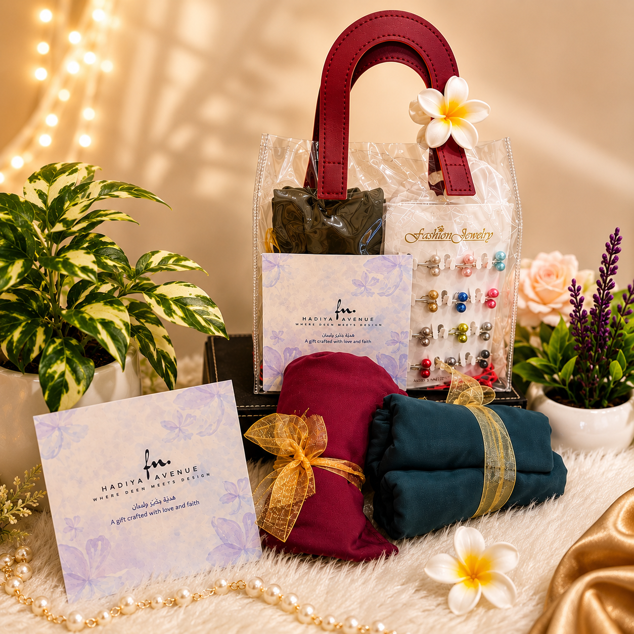 Classic Scarf & Jewellery Gift Box (Set of 2)