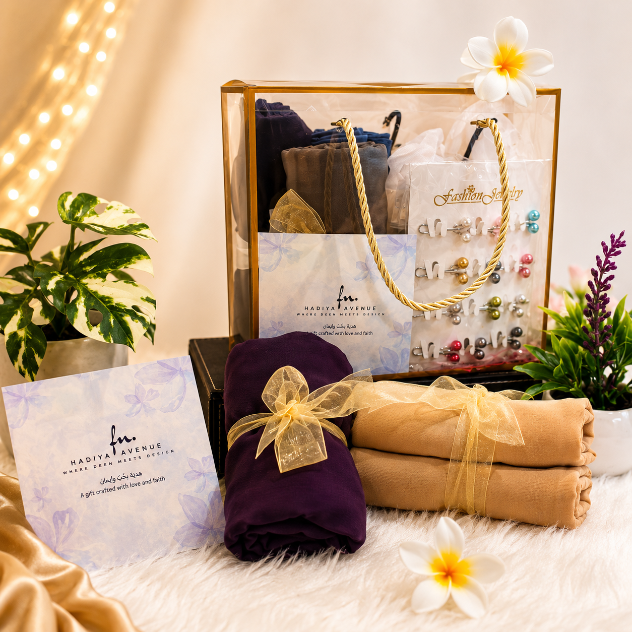 Classic Scarf & Jewellery Gift Box (Set of 3)
