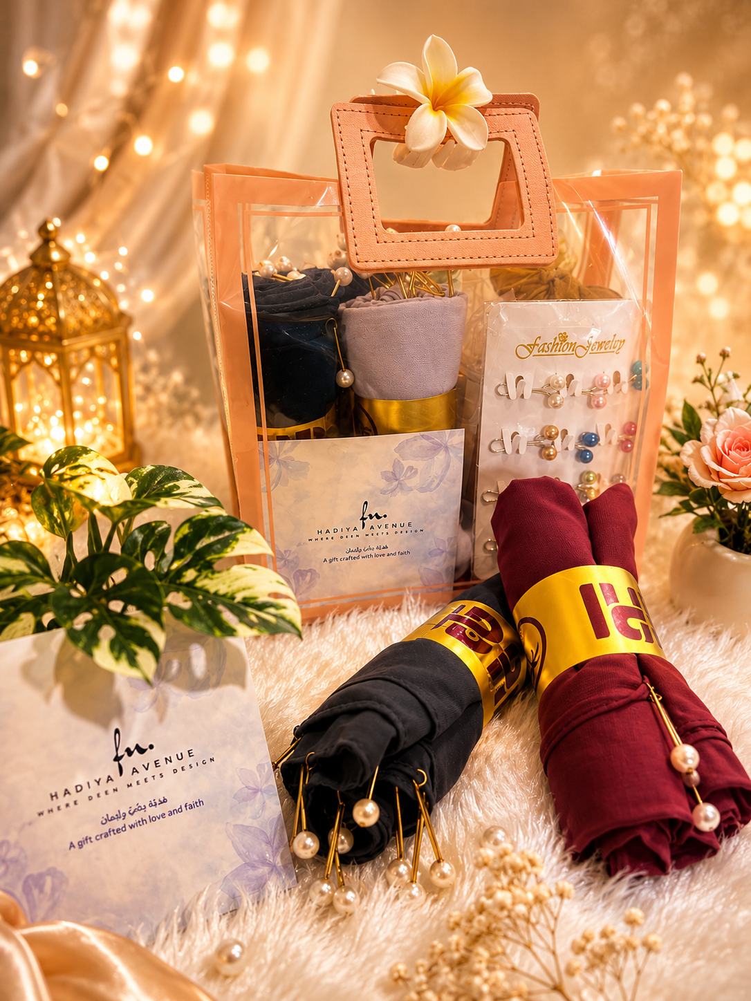 Premium Latkan Scarf & Jewellery Gift Box (Set of 4)