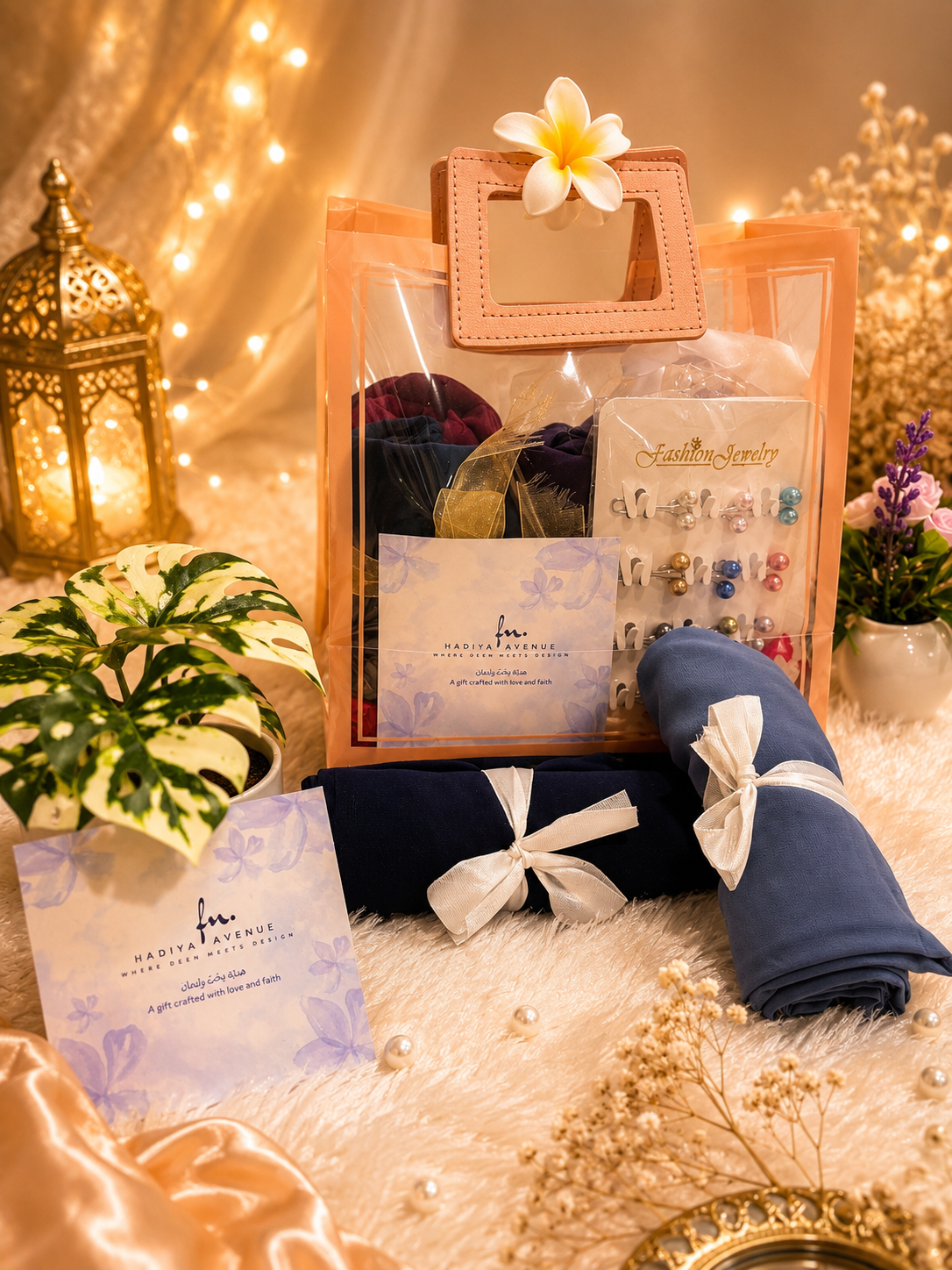 Classic Scarf & Jewellery Gift Box (Set of 4)