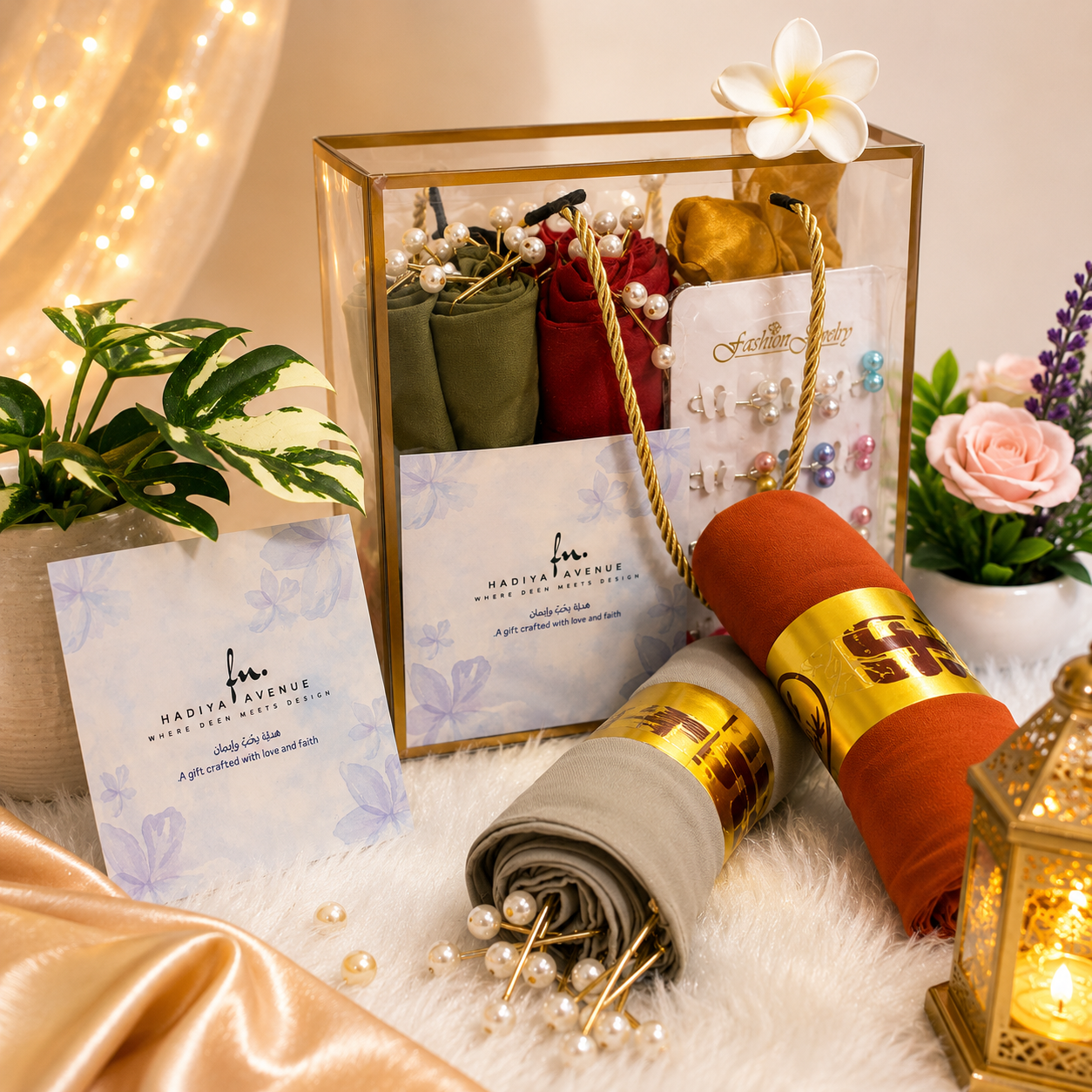 Premium Latkan Scarf & Jewellery Gift Box (Set of 3)